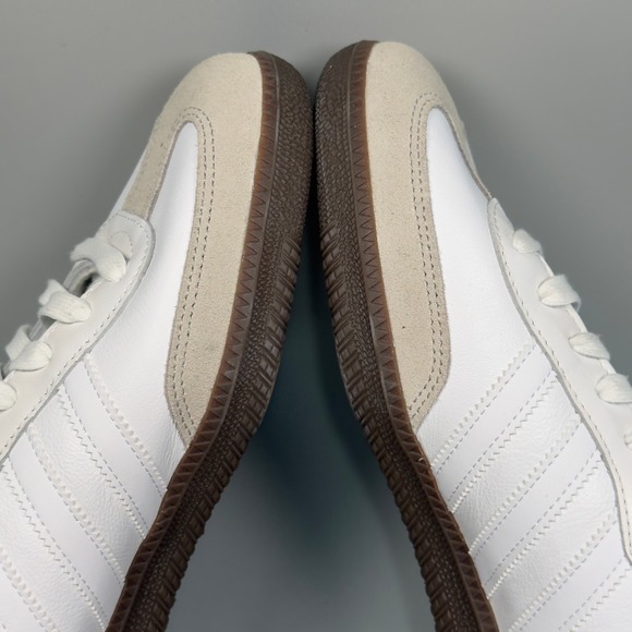 Adidas Samba OG Mens 12.5 12 1/2 Casual Sneaker White Gum Suede Leather Low Shoe - Picture 10 of 16